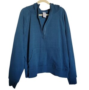 Half Zip Hoodie XXL Peacock blue
